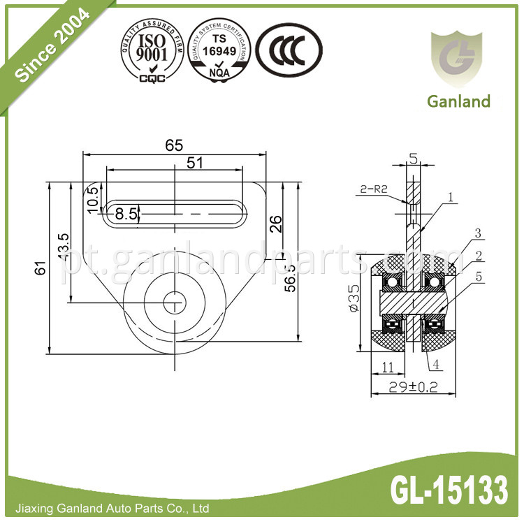 tapered wheel-strap mount design GL-15133